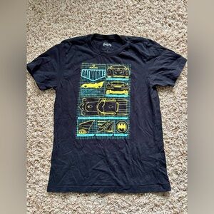 Batman Black Tee with Yellow Batmobile Design
